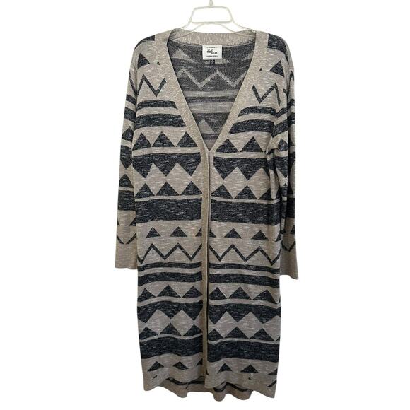 Cotton On Meduim Aztec Print Western Boho Button Up Longline Duster Cardigan - Picture 2 of 7